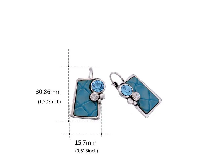 Zircon Rectangle Drop Earrings For Women - 2 Colors